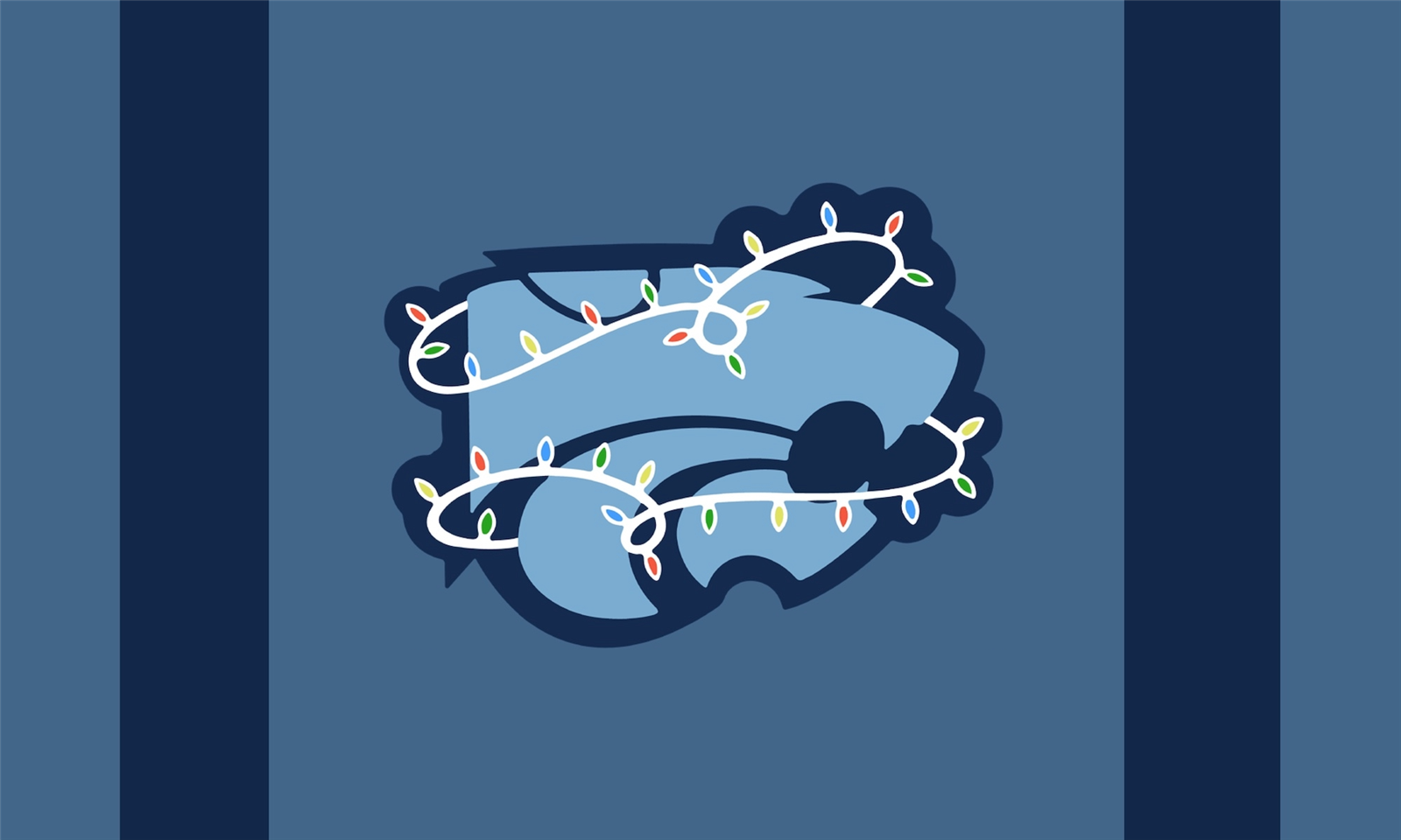 CHS logo wrapped in holiday lighs